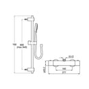 Roca Splash-T 1 Outlet Thermostatic Bar Shower Valve With Shower Handset And Rail Kit