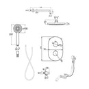 Roca Splash-T 1 Outlet Thermostatic Concealed Shower Valve With Shower Head, Handset Hose And Overflow Bath Filler