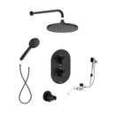 Roca Splash-T 1 Outlet Thermostatic Concealed Shower Valve With Shower Head, Handset Hose And Overflow Bath Filler