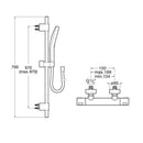 Roca T-500 1 Outlet Thermostatic Bar Shower Valve With Shower Handset And Rail Kit