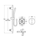 Roca T-500 Round 1 Outlet Thermostatic Concealed Shower Valve With Shower Handset And Rail Kit