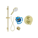 Roca T-500 Round 1 Outlet Thermostatic Concealed Shower Valve With Shower Handset And Rail Kit