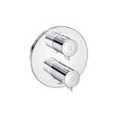 Roca T-500 Round 2 Outlet Thermostatic Concealed Shower Valve With Shower Head, Handset And Rail Kit