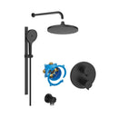 Roca T-500 Round 2 Outlet Thermostatic Concealed Shower Valve With Shower Head, Handset And Rail Kit