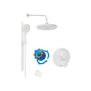 Roca T-500 Round 2 Outlet Thermostatic Concealed Shower Valve With Shower Head, Handset And Rail Kit