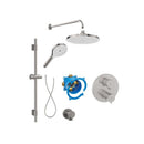Roca T-500 Round 2 Outlet Thermostatic Concealed Shower Valve With Shower Head, Handset And Rail Kit