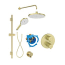 Roca T-500 Round 2 Outlet Thermostatic Concealed Shower Valve With Shower Head, Handset And Rail Kit