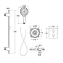 Roca T-500 Square 1 Outlet Thermostatic Concealed Shower Valve With Shower Handset And Rail Kit