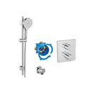 Roca T-500 Square 1 Outlet Thermostatic Concealed Shower Valve With Shower Handset And Rail Kit