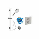 Roca T-500 Square 1 Outlet Thermostatic Concealed Shower Valve With Shower Handset And Rail Kit