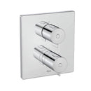 Roca T-500 Square 2 Outlet Thermostatic Concealed Shower Valve With Shower Head, Handset And Rail Kit
