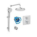 Roca T-500 Square 2 Outlet Thermostatic Concealed Shower Valve With Shower Head, Handset And Rail Kit