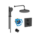 Roca T-500 Square 2 Outlet Thermostatic Concealed Shower Valve With Shower Head, Handset And Rail Kit