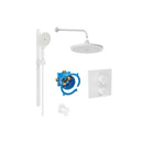Roca T-500 Square 2 Outlet Thermostatic Concealed Shower Valve With Shower Head, Handset And Rail Kit