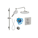 Roca T-500 Square 2 Outlet Thermostatic Concealed Shower Valve With Shower Head, Handset And Rail Kit