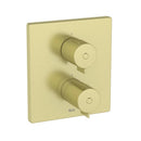 Roca T-500 Square 2 Outlet Thermostatic Concealed Shower Valve With Shower Head, Handset And Rail Kit