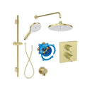 Roca T-500 Square 2 Outlet Thermostatic Concealed Shower Valve With Shower Head, Handset And Rail Kit