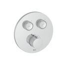 Roca T-3000 Switch Round 2 Outlet Thermostatic Concealed Shower Valve With Shower Head, Handset And Slide Rail Kit