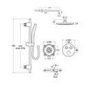 Roca T-3000 Switch Round 2 Outlet Thermostatic Concealed Shower Valve With Shower Head, Handset And Slide Rail Kit