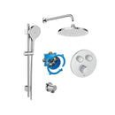 Roca T-3000 Switch Round 2 Outlet Thermostatic Concealed Shower Valve With Shower Head, Handset And Slide Rail Kit