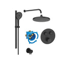 Roca T-3000 Switch Round 2 Outlet Thermostatic Concealed Shower Valve With Shower Head, Handset And Slide Rail Kit