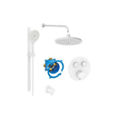 Roca T-3000 Switch Round 2 Outlet Thermostatic Concealed Shower Valve With Shower Head, Handset And Slide Rail Kit