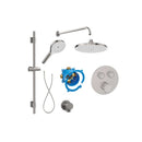 Roca T-3000 Switch Round 2 Outlet Thermostatic Concealed Shower Valve With Shower Head, Handset And Slide Rail Kit