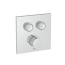 Roca T-3000 Switch Square 2 Outlet Thermostatic Concealed Shower Valve With Shower Head, Handset And Slide Rail Kit