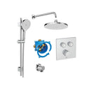 Roca T-3000 Switch Square 2 Outlet Thermostatic Concealed Shower Valve With Shower Head, Handset And Slide Rail Kit