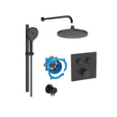 Roca T-3000 Switch Square 2 Outlet Thermostatic Concealed Shower Valve With Shower Head, Handset And Slide Rail Kit