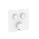 Roca T-3000 Switch Square 2 Outlet Thermostatic Concealed Shower Valve With Shower Head, Handset And Slide Rail Kit