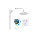Roca T-3000 Switch Square 2 Outlet Thermostatic Concealed Shower Valve With Shower Head, Handset And Slide Rail Kit