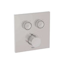 Roca T-3000 Switch Square 2 Outlet Thermostatic Concealed Shower Valve With Shower Head, Handset And Slide Rail Kit