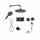Roca T-Multi 2 Outlet Thermostatic Concealed Shower Valve With Shower Head, Handset And Overflow Bath Filler