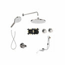 Roca T-Multi 2 Outlet Thermostatic Concealed Shower Valve With Shower Head, Handset And Overflow Bath Filler