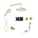 Roca T-Multi 2 Outlet Thermostatic Concealed Shower Valve With Shower Head, Handset And Overflow Bath Filler