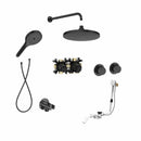 Roca T-Multi 2 Outlet Thermostatic Concealed Shower Valve With Shower Head, Handset And Overflow Bath Filler