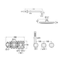 Roca T-Multi 2 Outlet Thermostatic Concealed Shower Valve With Shower Head And Handset