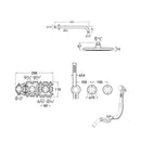 Roca T-Multi 3 Outlet Thermostatic Concealed Shower Valve With Shower Head, Handset, Hose And Overflow Bath Filler