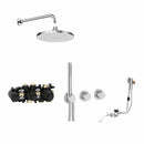 Roca T-Multi 3 Outlet Thermostatic Concealed Shower Valve With Shower Head, Handset, Hose And Overflow Bath Filler