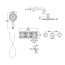 Roca T-Multi Switch 2 Outlet Thermostatic Concealed Shower Valve With Shower Head, Handset And Hose
