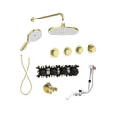Roca T-Multi Switch 3 Outlet Thermostatic Concealed Shower Valve With Shower Head, Handset And Overflow Bath Filler