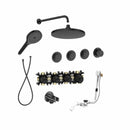 Roca T-Multi Switch 3 Outlet Thermostatic Concealed Shower Valve With Shower Head, Handset And Overflow Bath Filler