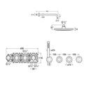 Roca T-Multi Switch 2 Outlet Thermostatic Concealed Shower Valve With Shower Head, Pencil Handset And Hose