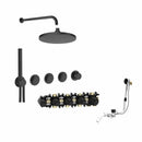 Roca T-Multi Switch 3 Outlet Thermostatic Concealed Shower Valve With Shower Head, Pencil Handset, Hose And Overflow Bath Filler