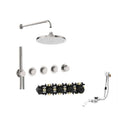 Roca T-Multi Switch 3 Outlet Thermostatic Concealed Shower Valve With Shower Head, Pencil Handset, Hose And Overflow Bath Filler