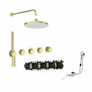 Roca T-Multi Switch 3 Outlet Thermostatic Concealed Shower Valve With Shower Head, Pencil Handset, Hose And Overflow Bath Filler