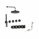 Roca T-Multi Switch 3 Outlet Thermostatic Concealed Shower Valve With Shower Head, Pencil Handset, Hose And Overflow Bath Filler