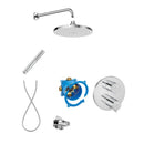 Roca T-500 Round 2 Outlet Thermostatic Concealed Shower Valve With Shower Head, Handset And Holder
