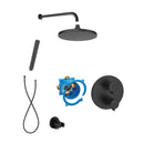 Roca T-500 Round 2 Outlet Thermostatic Concealed Shower Valve With Shower Head, Handset And Holder